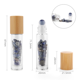 10x Rollerflasche für ätherisches Öl aus Edelsteinen – Sodalith – Holzkappe