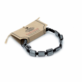 3x Magnetisches Hämatit-Shamballa-Armband -  Doppelte Quader