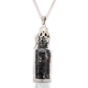 Halskette mit Edelsteinen in Flaschen - Schwarzer Onyx