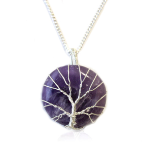 Baum des Lebens Edelstein Halskette - Amethyst