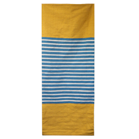 Indischer Baumwollteppich- 70x170cm - Gelb / Blau
