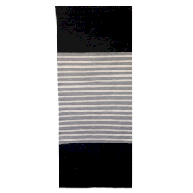 Indischer Baumwollteppich- 70x170cm - Schwarz / Grau