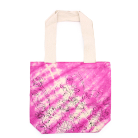 Batik-Baumwolltasche (6oz) - 38x42x12cm - Hübsches Gesicht – Magenta – natürlicher Griff