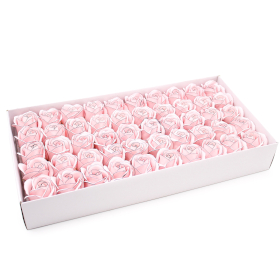 50x DIY Seifenblumen- mittlere Rose - Rosa mit schwarzem Rand