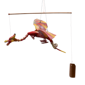 Kokosnuss-Drachenmobiles rot 37cm