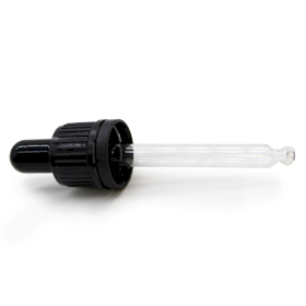 50x Schwarze manipulationssichere Glaspipette für 30-ml-Tropfflasche, 18 mm