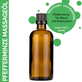 10x Frische Pfefferminze Massageöl  - 100ml - ohne Etikett