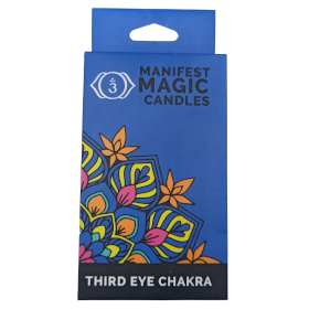 3x Manifest – Magische Kerzen (12er-Packung) - Dunkelblau – Chakra des dritten Auges
