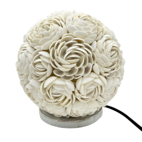 Boho Muschellampe - Rosenkugel - 20cm