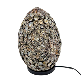 Boho Muschellampe - Schokoladen-Twist-Oval- 20cm