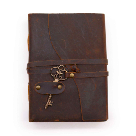 Geöltes Leder und Schlüssel – 200 Seiten mit glattem Rand – 13 x 18 cm