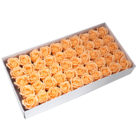 50x DIY Seifenblumen - mittlere Rose - Pfirsich