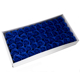 50x DIY Seifenblumen - mittlere Rose - Königsblau