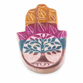 4x Hamsa-Räucherstäbchenständer – Baum des Lebens – 9 x 6 cm