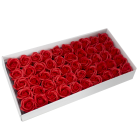 50x DIY Seifenblumen - mittlere Rose - Rot