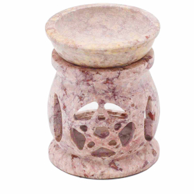 Kleine Duftlampe aus Speckstein, 8 cm - Drei-Mond-Pentagon