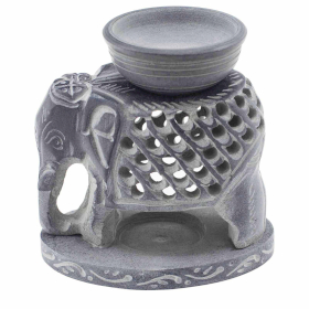 Duftlampe aus Speckstein, 10,5 cm- Stehender Elefant