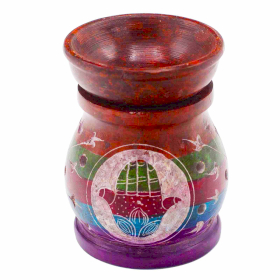 Duftlampe aus Speckstein, 10 cm- Hamsa – Fünf Farben