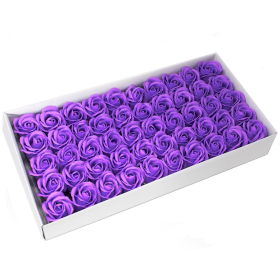 50x DIY Seifenblumen - mittlere Rose - Lavendel