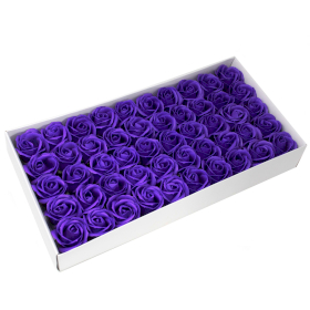 50x DIY Seifenblumen - mittlere Rose - Violett