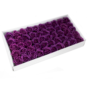 50x DIY Seifenblumen - mittlere Rose - Dunkel Violett