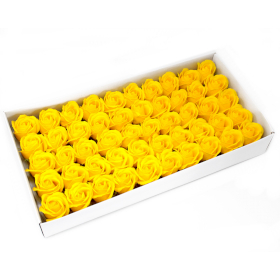 50x DIY Seifenblumen - mittlere Rose - Gelb