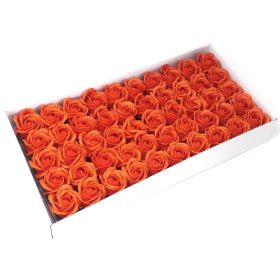 50x DIY Seifenblumen - mittlere Rose - Dunkel Orange