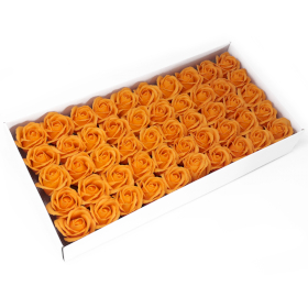 50x DIY Seifenblumen - mittlere Rose - Orange