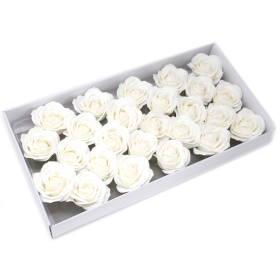 25x DIY Seifenblumen - große Rose - Weiß