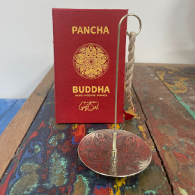 Set aus Räucherstäbchen und versilbertem Halter - Pancha Buddha