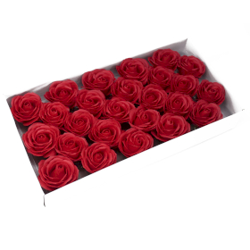 25x DIY Seifenblumen - große Rose - Rot