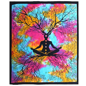 Doppelte Tagesdecke aus Baumwolle - Yoga Tree
