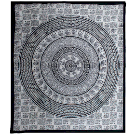 Doppelte Tagesdecke aus Baumwolle - Mono - Elephant Mandala