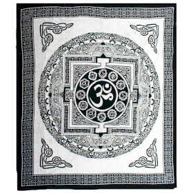 Doppelte Tagesdecke aus Baumwolle- Mono - OM Mandala