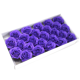 25x DIY Seifenblumen - große Rose - Violett