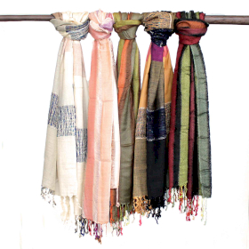 10x Große indische Boho-Schals - 75x180cm - Zufällige Grüntöne