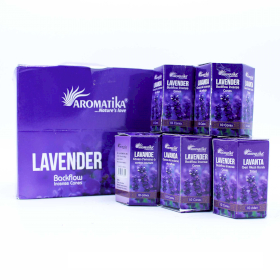 12x Packung mit 10 Masala Rückfluss Räucherkegel - Lavendel