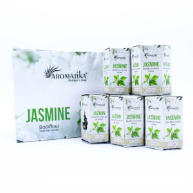 12x Packung mit 10 Masala Rückfluss Räucherkegel - Jasmin