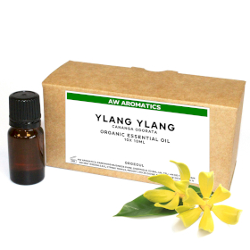 10x Ätherisches Bio-Ylang-Ylang-Öl 10 ml - ohne Etikett