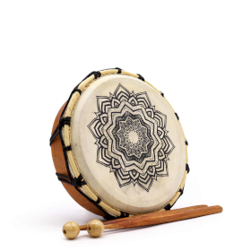 Schamanische Mandala-Trommel mit Stöcken- 20cm