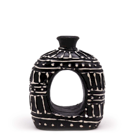 Ovale Vase in Donutform – Schokolade 18 cm