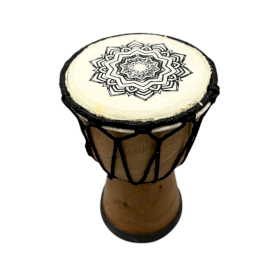 Handgefertigte Djembe-Trommel mit breiter Decke - 15cm