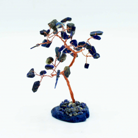 Edelsteinbaum - Sodalith auf blauer Achatbasis (35 Steine)