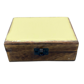 Mittelgroße Holzbox mit Keramikglasur - 15x10x6cm - Beton