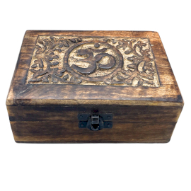 Mittelgroße Erinnerungsbox aus Holz, 15 x 10 x 6 cm - Om