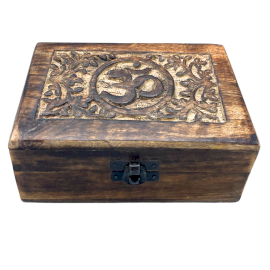 Mittelgroße Erinnerungsbox aus Holz, 15 x 10 x 6 cm - Om