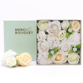 Quadratische Box – Hochzeitssegen – Weiß und Elfenbein