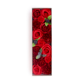 Lange Box – klassische rote Rosen