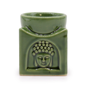 Quadratischer Buddha-Brenner- Dunkle Jade