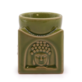 Quadratischer Buddha-Brenner - Helle Jade
